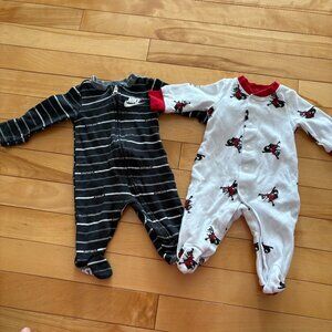 Nike Logo Footed PJs Pajamas Baby Newborn Just do it Air Jordan